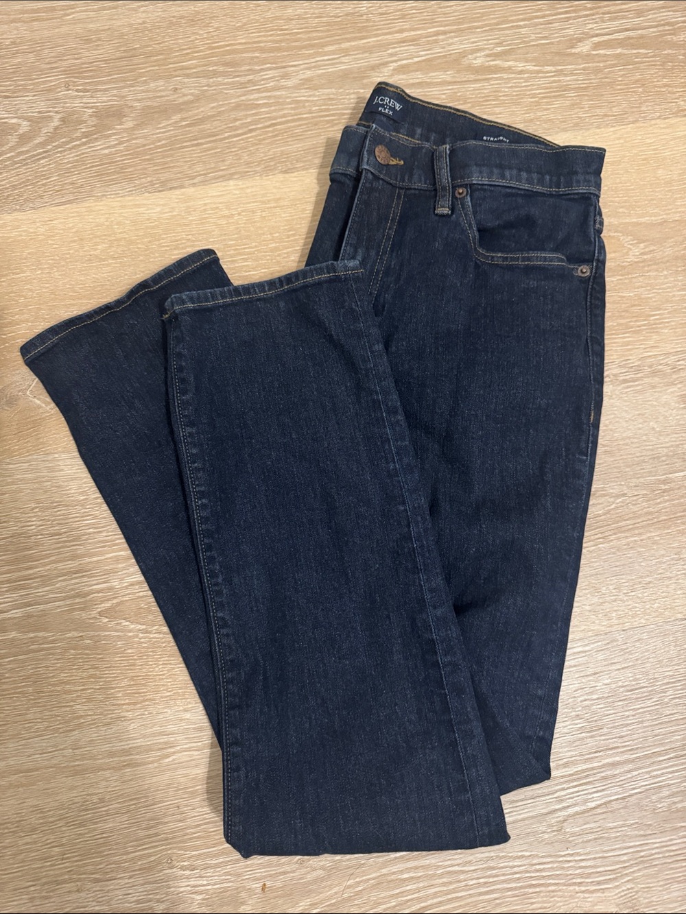 J. Crew Men’s Dark Indigo Straight-Leg Jeans (31W, 32L)